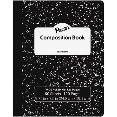 PACON Book, Comp, Wide, Marble, 60Sh Pk PACMMK37118